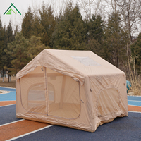 Tente de glamping gonflable OEM AT-7.5, 7,5 m², imperméable, Oxford double couche, structure pneumatique, tente de camping familiale, une chambre