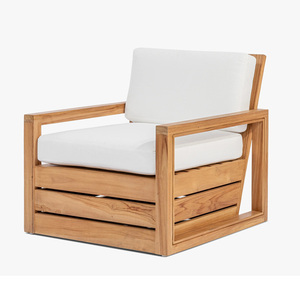 Muebles de exterior Sofá de jardín de estilo moderno Hecho de madera de teca con cojín Juego de sofás para muebles de jardín Sofás - Product Image 1