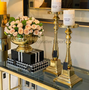 Maceta de Flores de Lujo con Acabado Dorado, Florero de Aluminio de Alta Calidad con Base para Bodas y Fiestas, Florero Decorativo - Product Image 4