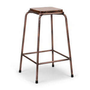Industrial Metal Barstool Wooden <b>Seat</b> | Antique Luxury Design | Modern Bar Furniture for Home Bar Hotel Use | 5-Year Warranty - Product Image 2