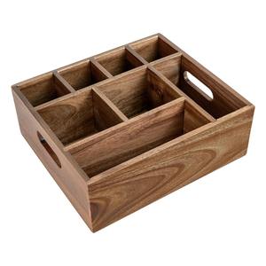 Boîte de rangement vintage en bois avec poignées noires en bois de pin pour l'organisation de la maison et de la cuisine - Product Image 5