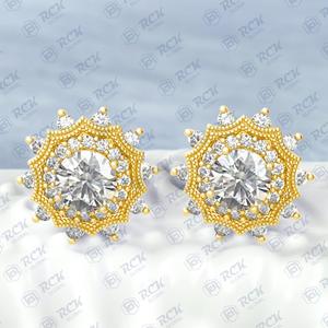 0,95 TCW estilo Vintage corte redondo Moissanite Stud pendientes para mujer boda diamante joyería regalo para ella - Product Image 6