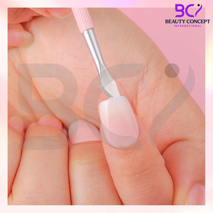 Pretty Pink Color Cuticle Pusher <b>Gel</b> Remover Stainless Steel <b>Nail</b> Cleaner Dual Ended Spoon Pusher And Cuticle Trimmer - Product Image 6