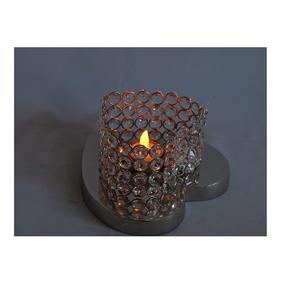Portavelas de Cristal y Metal para Velas de Té, con Cuentas de Cristal, Acabado en Níquel, Diseño Personalizado, Superventas - Product Image 5