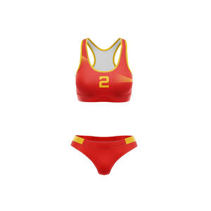 Diseño personalizado mujeres Sexy Bikini voleibol sujetador conjunto adulto playa alta calidad 220g tela personalizada Color y logotipo - Product Image 2