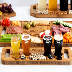 Tabla de café y té de madera personalizada, bandeja de vuelos de cerveza <span class=keywords><strong>para</strong></span> regalos de <span class=keywords><strong>aniversario</strong></span>, platos desechables - Product Image 5