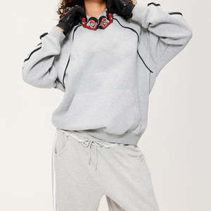 Sweat à capuche oversize gris personnalisé avec logo pour homme, sweat à capuche décontracté en molleton 100% coton pour unisexe - Product Image 6