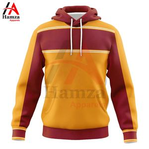 Jaune élégant pour les sweats à capuche à blocs de couleurs fabriqués en tissu polaire doux 280 GSM 100% coton avec capuche à cordon de serrage coupe classique - Product Image 6