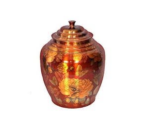 Printed Look Copper <b>Water</b> <b>Dispenser</b> High Selling Quality Pure Copper Matka Cooler Elegant for Cooling <b>Water</b> Home Kitchen Usage - Product Image 1