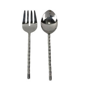 Ensemble de couverts en métal brillant poli, finition noire, ensemble de couverts en acier inoxydable, cuillères et fourchettes, ustensiles de cuisine, nourriture - Product Image 5