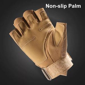 Demi-doigt course cyclisme équipement de protection Motocross sport gants à écran tactile en cuir - Product Image 4