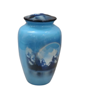 Urna de cremación de paisaje para cenizas humanas, urna funeraria conmemorativa decorativa, urna grande de aluminio de 10 pulgadas para cenizas, capacidad de hasta 200 libras - Product Image 5