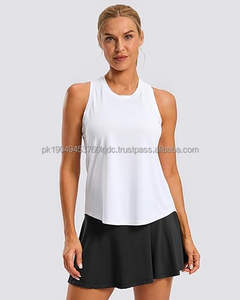 Camisetas Deportivas de Tirantes para Mujer, Estilo Racerback, para Yoga, Ajuste Holgado, Talla XS, Tejido de Punto, Logotipo en la Parte Delantera - Product Image 2