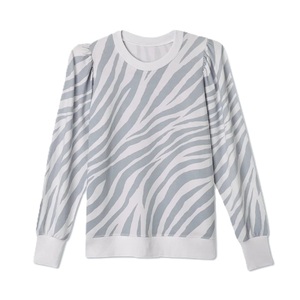 Women's Casual Anti-Shrink Printed Crewneck Pullover <b>Top</b> Long Sleeve Sweatshirt Breathable Terry Cotton 100% Cotton <b>Winter</b> - Product Image 6