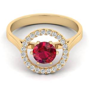 Bague REYES de luxe en argent sterling 925 avec rubis rond taille brillant de 0,84 ct, certifiée GRA, moissanite VVS pour femmes - Product Image 6