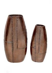 Florero de metal decorativo de color antiguo con una forma moderna bellamente elaborada y detalles Premium para detalles del hogar - Product Image 4