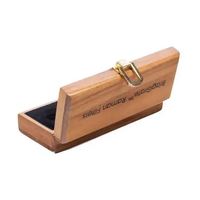 Kotak Koin Persegi Panjang Kayu Paulownia Buatan Tangan Berukir Laser dengan Sisipan EVA Hitam 3 Slot Kemasan Khusus untuk Koin Kenang-kenangan