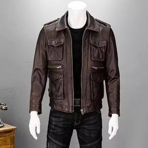 Veste en cuir de vachette douce au toucher de qualité supérieure, nouvelle arrivée, mode personnalisée pour homme, coupe ajustée, veste en cuir de motard pour homme - Product Image 2
