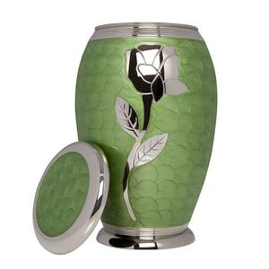 Urna de cremación de latón de diseño antiguo hecha a mano, flor de Metal impresa en offset personalizada tallada en India para cenizas humanas - Product Image 2