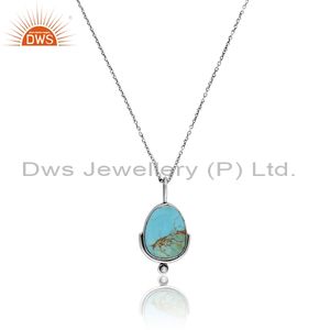 Collection de Turquoise de Kingman Naturelle : Pendentif avec Collier en Argent Sterling 925 Fabrication de Bijoux Fournisseur - Product Image 2