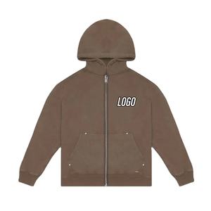 Ropa de calle con logotipo personalizado de calidad superior Vintage de gran tamaño 500GSM Sun Faded Acid Wash Rhine Stones Hoodies para hombres - Product Image 1