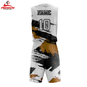 Wholesale Sublimation Classic Design Basketball Jersey Uniform Custom Men Quick Dry Mesh Reversible Basketball Uniform Set - Product Image 2