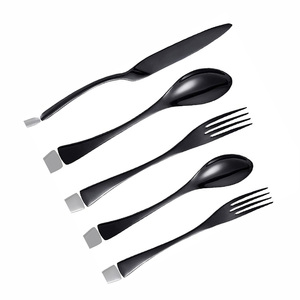 Juego de cubiertos de acero inoxidable pulido con espejo plateado de estilo moderno, juegos de cubiertos de Metal de bajo precio para restaurantes - Product Image 6