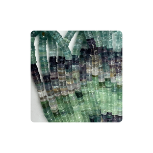 Perles Heishi facettées en fluorite naturelle de qualité supérieure en gros, forme en étages, taille personnalisée, brin de 14 pouces pour la fabrication de bijoux - Product Image 5
