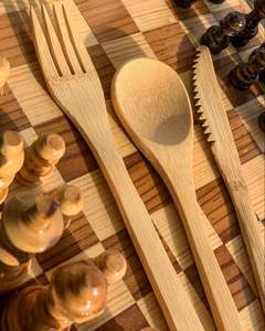 Cubiertos de bambú sostenibles y biodegradables de Viet Fargimex Utensilios desechables ecológicos - Product Image 5