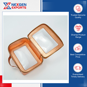 Top-Rated High Quality Eco-Friendly Portable PU PVC Genuine Leather Large Capacity Cosmetic Bag with Zipper-Decent Price - Product Image 4