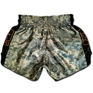 กางเกงขาสั้นการต่อสู้ MMA แบบเรียบยืดได้สำหรับมวยไทยกางเกงต่อสู้ศิลปะการต่อสู้แบบไทย - Product Image 2