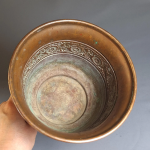 Macetas Decorativas Grandes de Metal con Pedestal, Macetas de Cobre Antiguo para Plantas, Macetas para Suculentas, Decoración Moderna para Jardín Exterior - Product Image 3