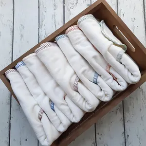 Organic Cloth Diaper Gots Organic Hemp Bamboo Baby Diaper Custom French Terry Newborn Fitted Cloth Diaper Baby Nappies