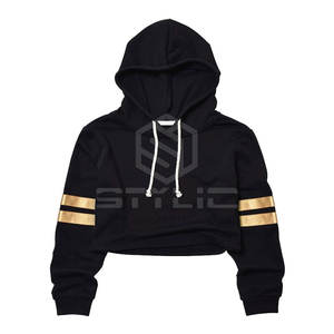 เสื้อครอปมีฮู้ดเอวลอยสวมใส่สบายเสื้อฮู้ดตัวสั้นสำหรับวัยรุ่นสวมใส่สบายระบายอากาศสไตล์ใหม่ - Product Image 1