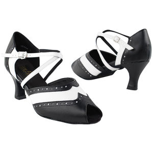 Modello 6035 Soft Ballet e scarpe da ballo latino soletta in gomma di media larghezza per Salsa e ballo da sala - Product Image 1