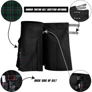 Kilts Utilitarios Híbridos de Venta Caliente 2026 para Hombre, Kilt Tradicional Escocés con Tartán Black Stewart - Product Image 2