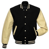 Blouson bombardier d'hiver en laine universitaire personnalisé pour hommes patchs de broderie en chenille de style bouffant avec appliques à col montant en cuir