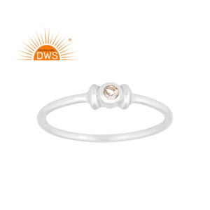 Dernières tendances Bague empilable en argent sterling fin avec topaze blanche naturelle Fabricant de bijoux personnalisé - Product Image 1