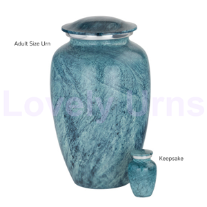 Aqua Harbor Aluminium Cremation Funeral Memorial Adult Ash Human Urns Free <b>Velvet</b> <b>Bag</b> - Product Image 2