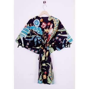 Robe de plage en coton écologique, mi-longue, col en V, moulante, à imprimé floral, pour femmes, tenue de plage estivale, décontractée, respirante - Product Image 5