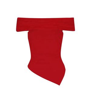 Sexy men's One-Shoulder Cropped Fitness T-Shirt - Stretchy Bodycon <b>Low</b> <b>Back</b> Summer <b>Top</b> - Product Image 1