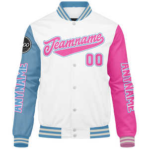 Venta directa, chaquetas universitarias de chenilla bordadas personalizadas, chaqueta de béisbol universitaria Letterman Varsity para mujer personalizada para hombre - Product Image 2