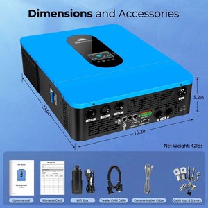 SUNGOLDPOWER Solar Inverter DC AC Single Phase Wall Mounted Blue LCD Display Hybrid off <b>Grid</b> System China - Product Image 4