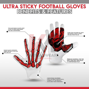 Gants de football américain de haute qualité avec logo personnalisé, gants de receveur larges, adhérence en silicone super collante, gants de rugby professionnels pour temps froid - Product Image 6