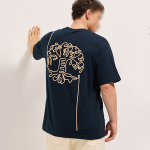 Con logotipo propio impreso completamente personalizado hecho cómodo gráfico impreso 100% algodón cuello redondo Color sólido camisetas de gran tamaño para hombres - Product Image 3