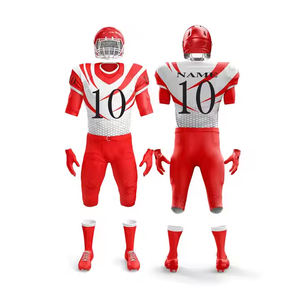 Uniformes de football américain de qualité supérieure, coupe ajustée, respirants, grandes tailles, logo imprimé personnalisé, nouvelle arrivée, manches courtes pour adultes - Product Image 1