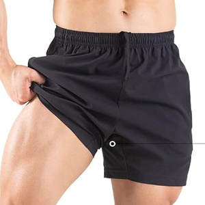 กางเกงขาสั้นผ้าโพลีเอสเตอร์สำหรับผู้ชายกางเกงขาสั้นสำหรับออกกำลังกายเล่นฟิตเนสพร้อมกระเป๋า100% - Product Image 4