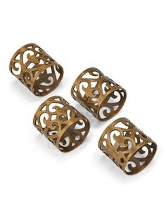 ชุดแหวนผ้าเช็ดปากทำจากทองเหลืองขัดเงาทำจากโลหะ4ชิ้นที่ใส่ผ้าเช็ดปากสำหรับร้านอาหารและใช้ในครัวเรือน - Product Image 4