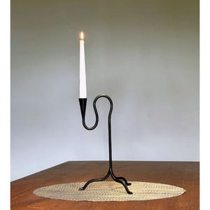 Portavelas decorativo para mesa de comedor de cocina moderna, candelabro de hierro con polvo negro, regalo de boda perfecto - Product Image 3