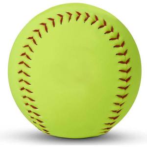 Buena calidad, juego deportivo de entrenamiento para adultos, Color verde claro, pelota de softball, Material de cuero, buena costura, pelota de béisbol deportiva - Product Image 2